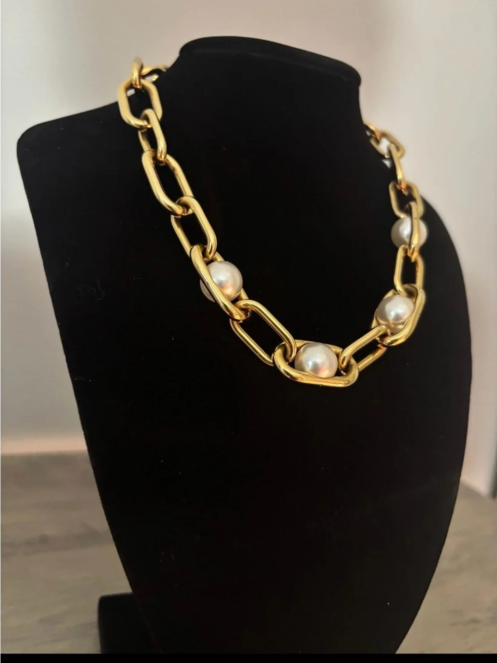 Michael Kors Beaded Gold Tone Necklace 16”